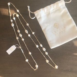 Kendra Scott Necklace pearl and gold metal NWT